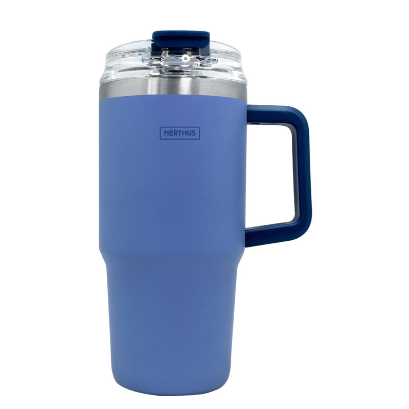 Taza térmica con tapa hermética y pajita