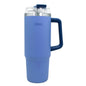 Thermal mug with airtight lid and straw
