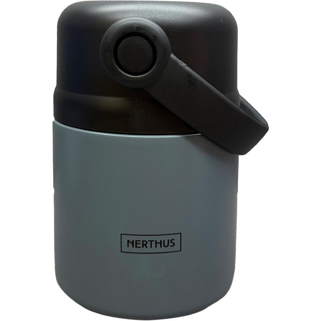 Recipiente térmico para alimentos de 650 ml com tampa, copo e pega.