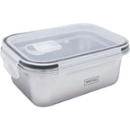 Recipiente Hermético de Acero Inoxidable Apto para Microondas - Rectangular