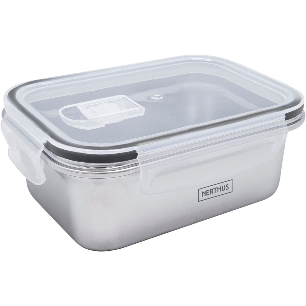 Microwave-Safe Stainless Steel Airtight Container - Rectangular