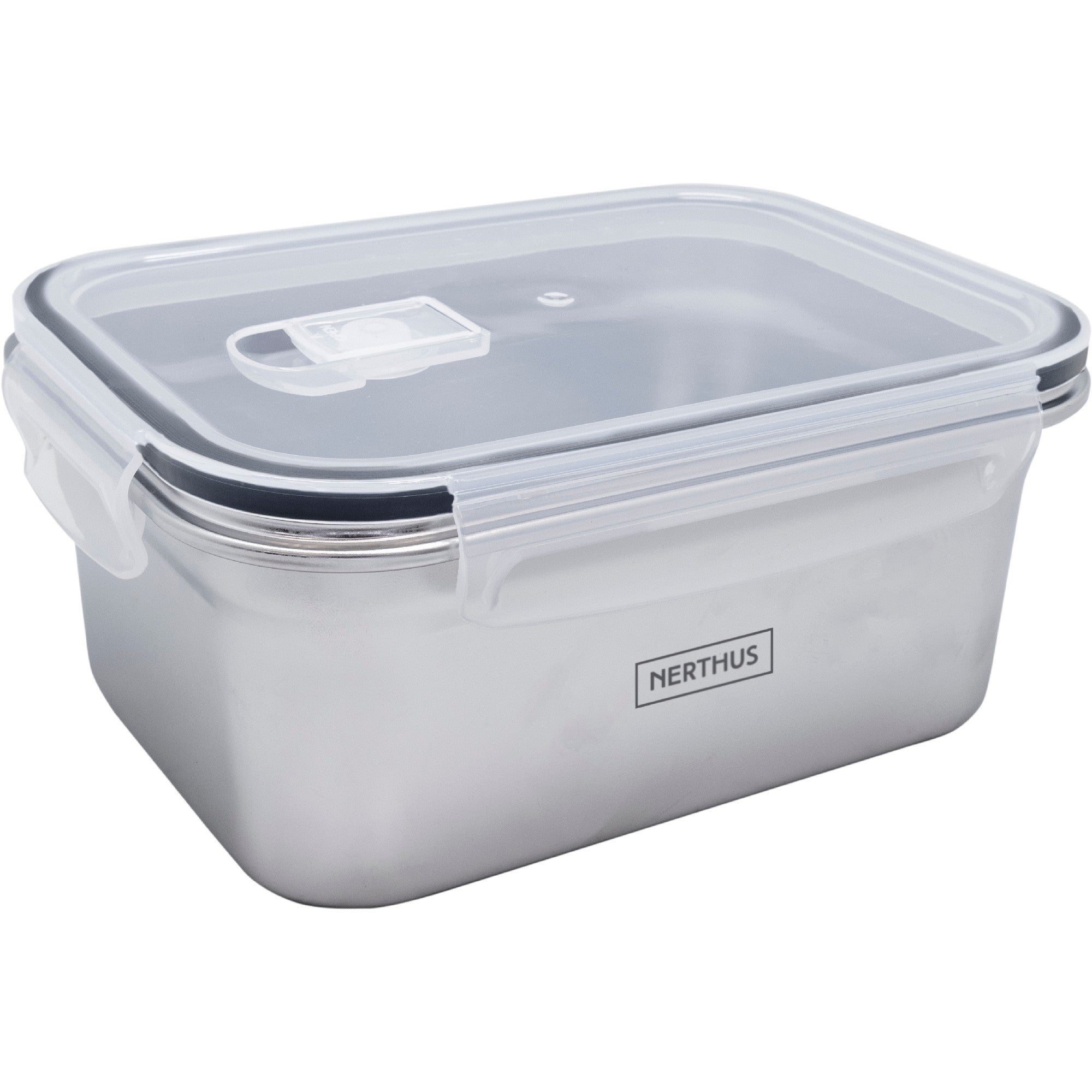 Recipiente Hermético de Acero Inoxidable Apto para Microondas - Rectangular