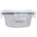 Recipiente Hermético de Acero Inoxidable Apto para Microondas - Redondo