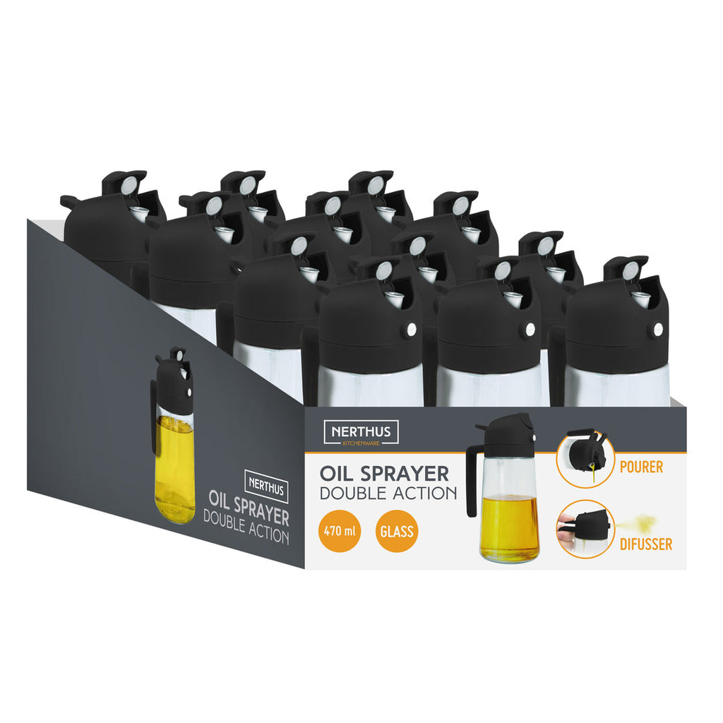 Dual-Use Oil Spray Bottle - Non-Drip Sprayer for Kitchen