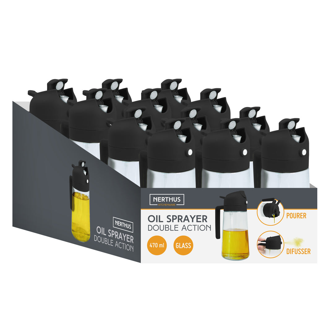 Dual-Use Oil Spray Bottle - Non-Drip Sprayer for Kitchen