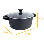 Cacerola Alta Con Tapa de Cristal – Antiadherente Quantanium de PPG Reforzada Con Titanio