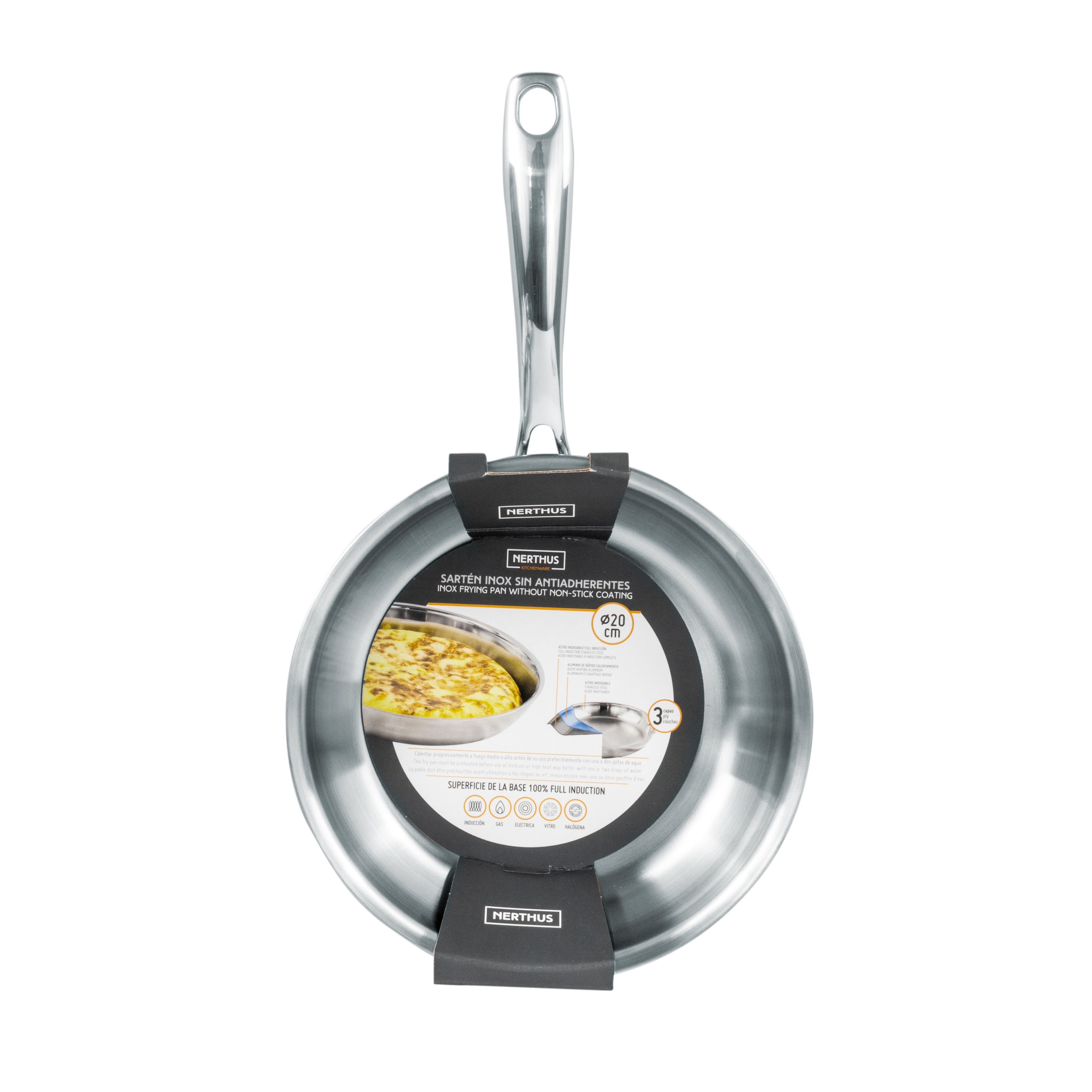 Sartén de Acero Inoxidable 3 Capas – Base Full Induction