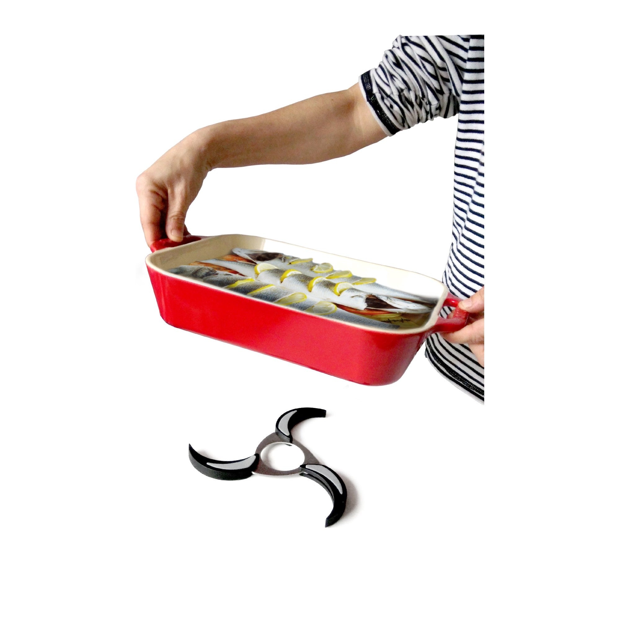 Salvamanteles plegable de acero inoxidable y silicona