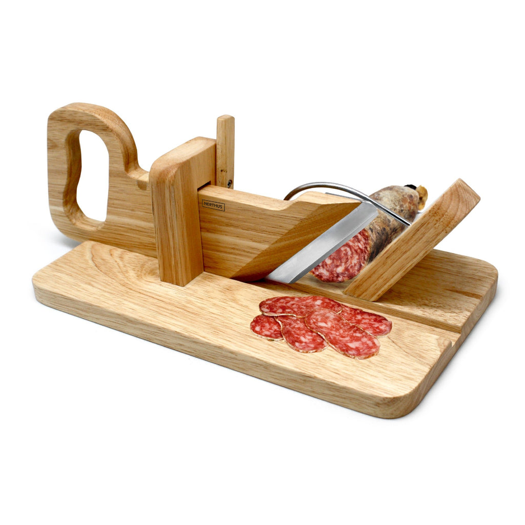 Wooden sausage slicer
