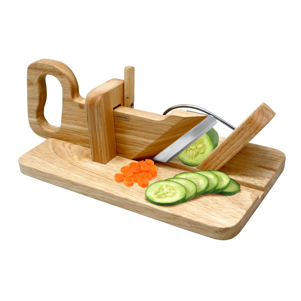 Wooden sausage slicer