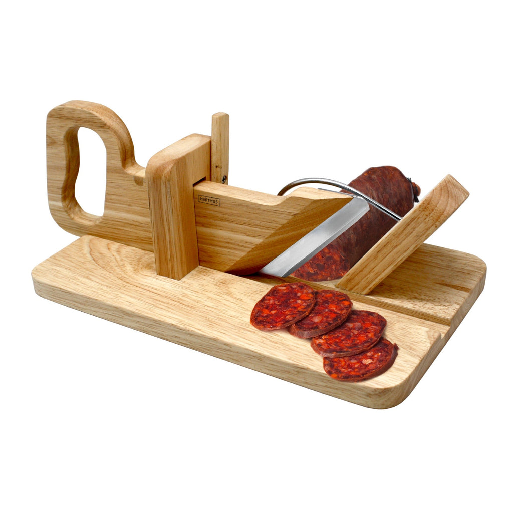 Wooden sausage slicer