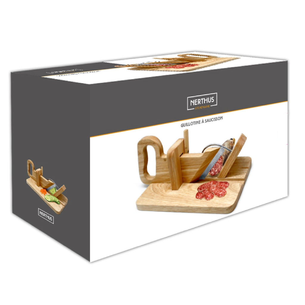 Wooden sausage slicer