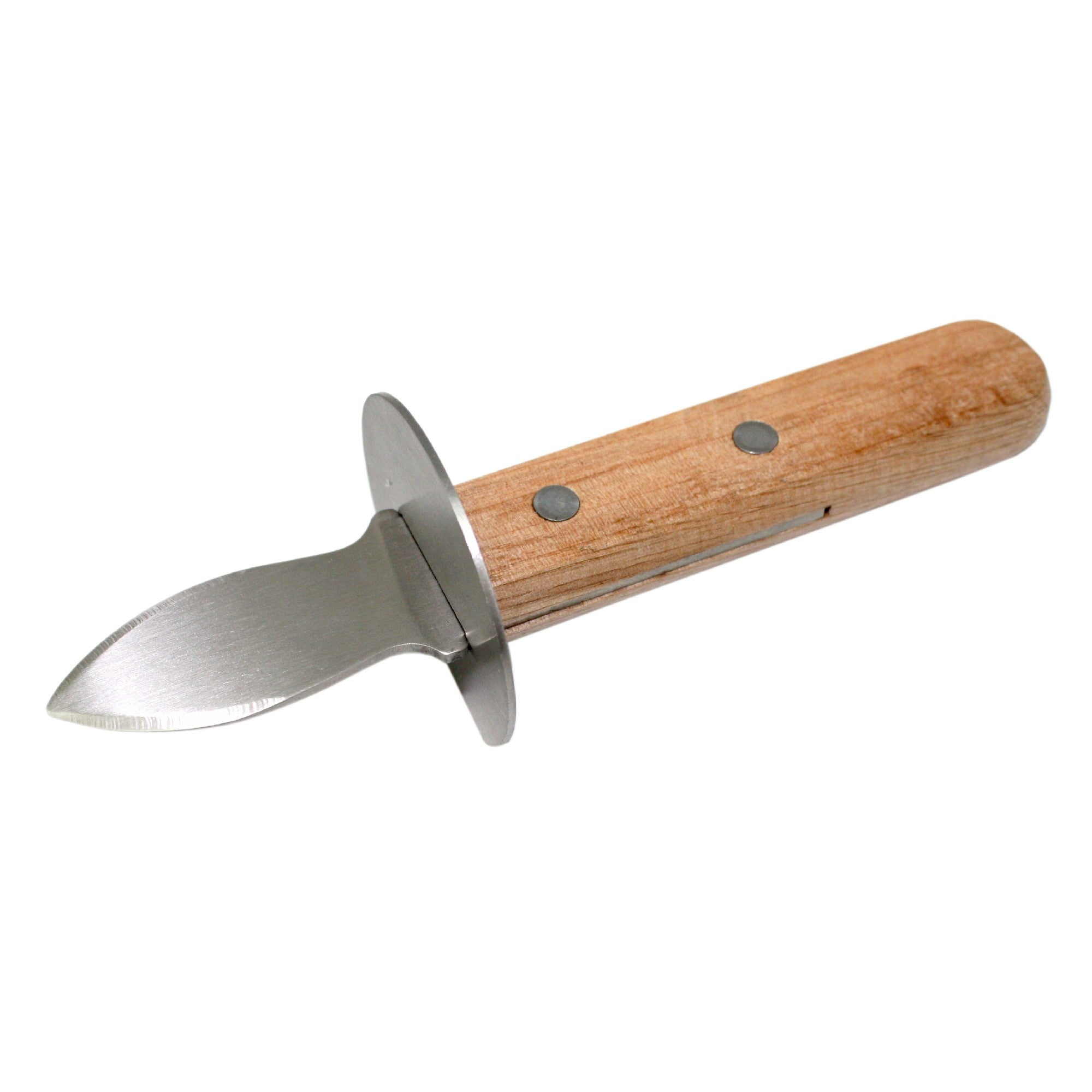 Cuchillo para ostras con base de madera antideslizante