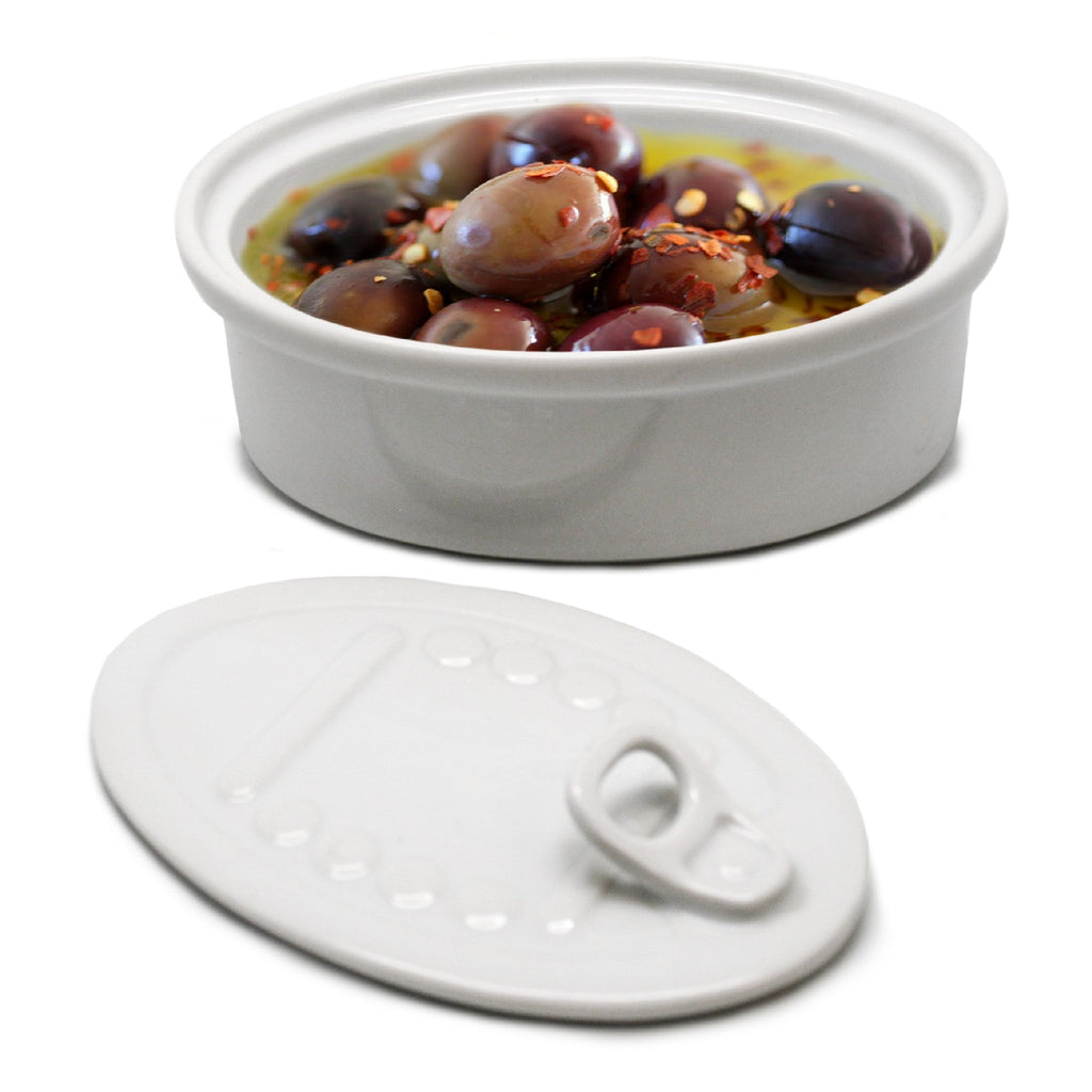 Lata de porcelana para snacks com tampa