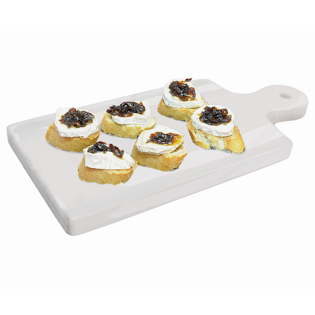 Bandeja de porcelana blanca para servir snacks