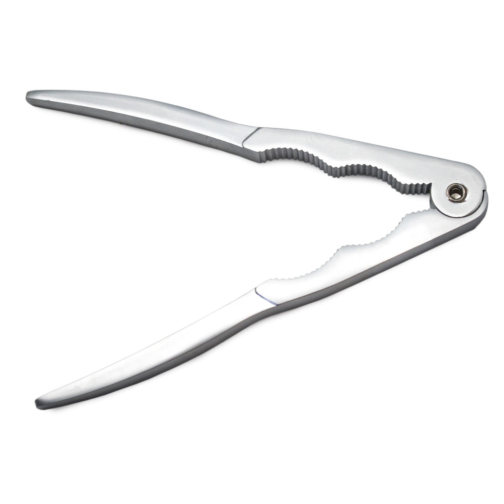 Stainless steel spring-loaded nutcracker and seafood cracker
