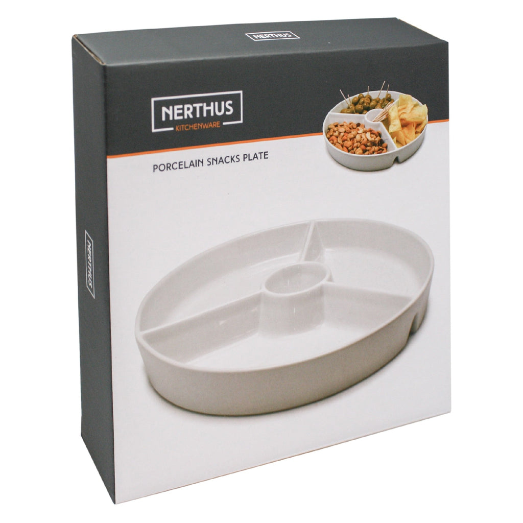 Plato para Snacks de Porcelana Redondo