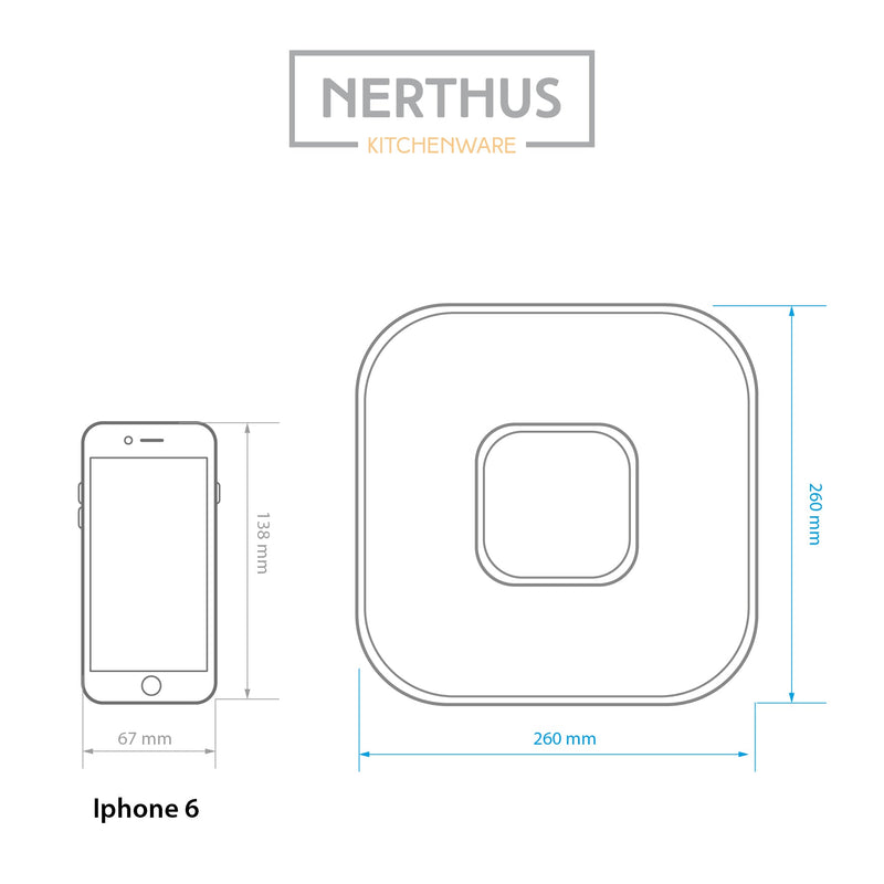 Plato Cuadrado para Snacks de Porcelana con Centro para Salsa