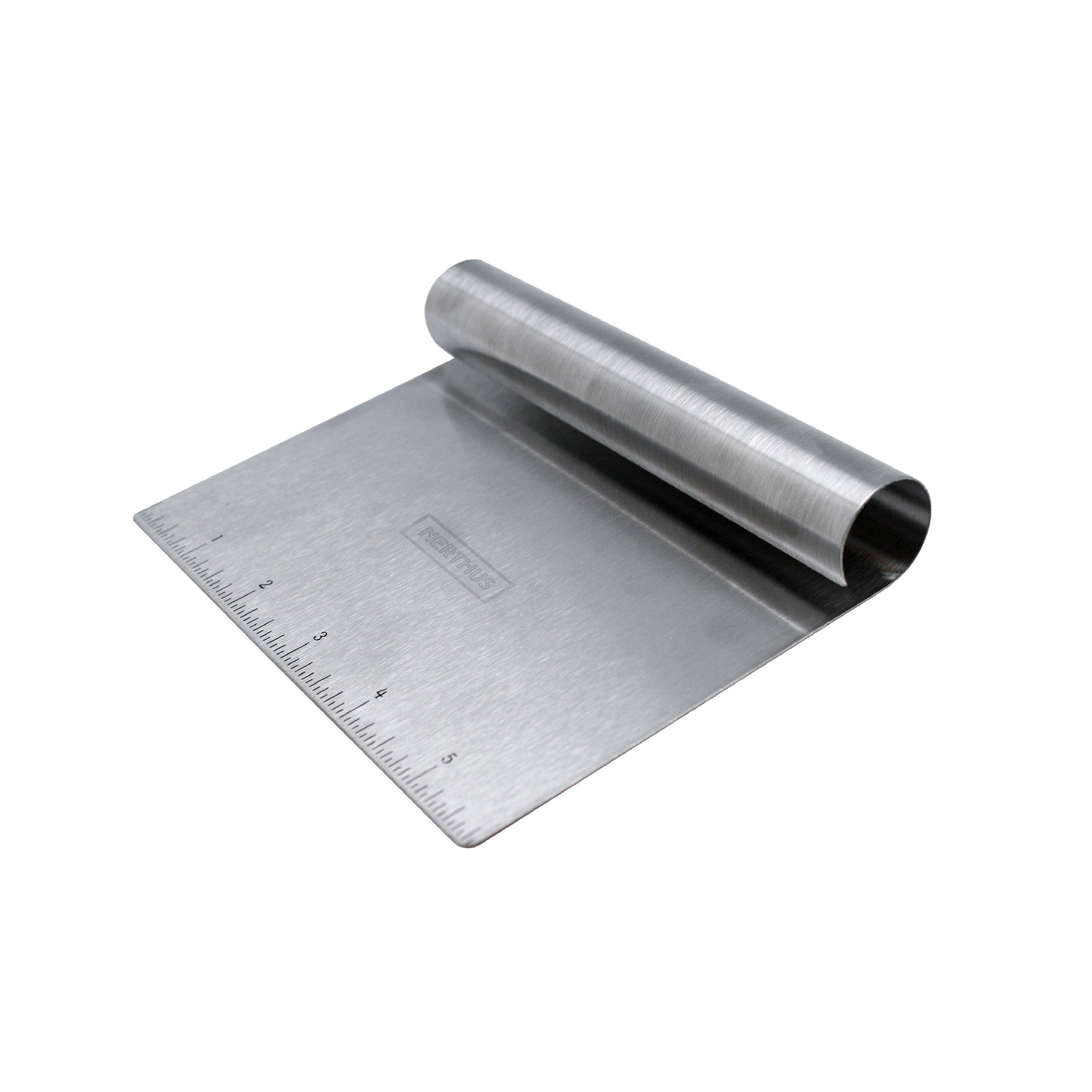 Crumb collector and cutter with engraved ruler
