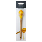 Colher de silicone para mel com cabo de madeira