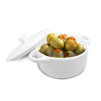 Cocotte de porcelana para snacks com tampa