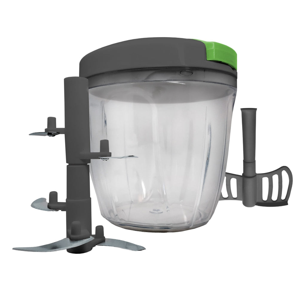 XL Manual Chopper with Curved Blades and Mixer