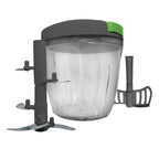 XL Manual Chopper with Curved Blades and Mixer