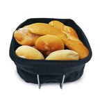 Bread basket with cotton bag and metal stand