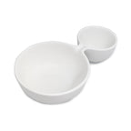 Tigela dupla em porcelana para aperitivos