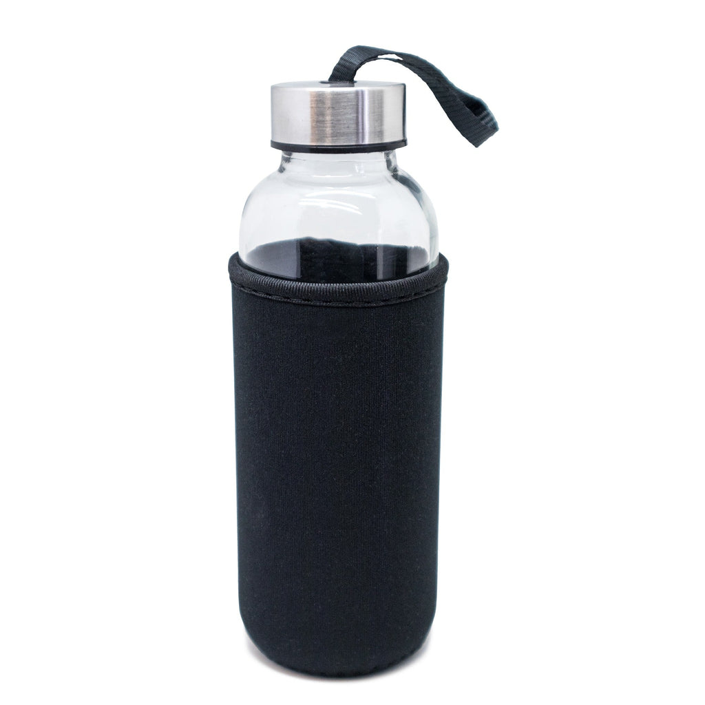 Garrafa de vidro com revestimento em neoprene