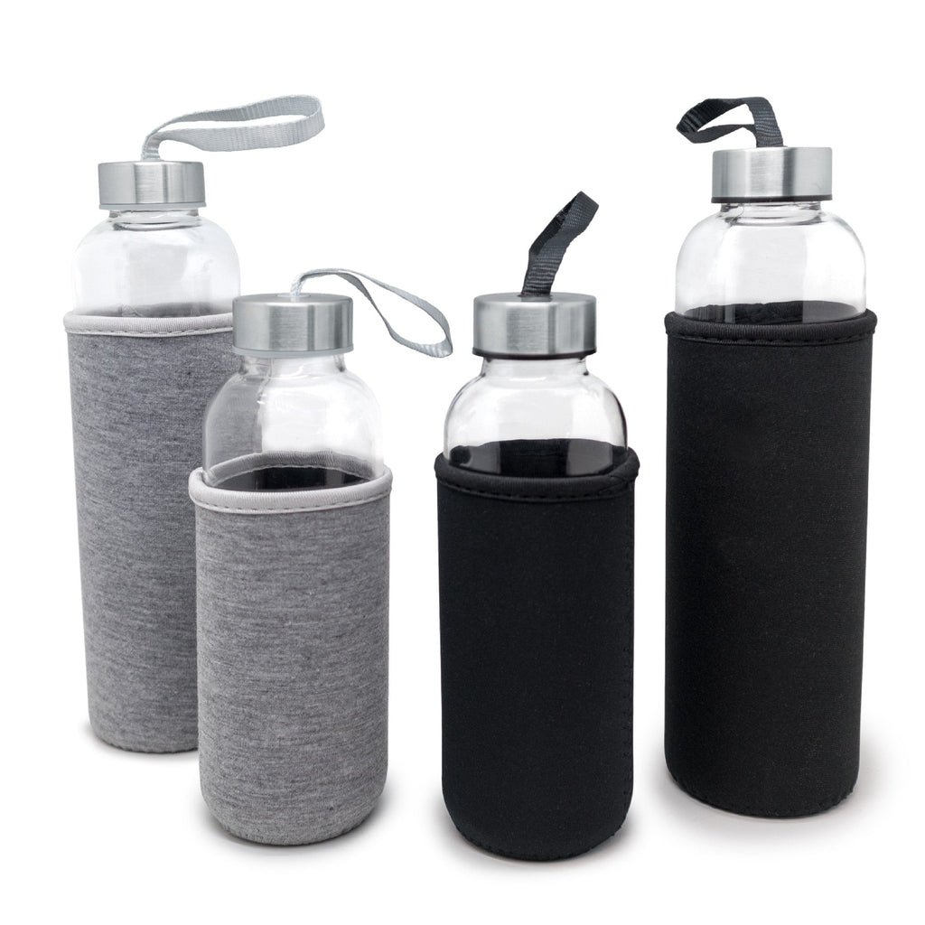 Garrafa de vidro com revestimento em neoprene