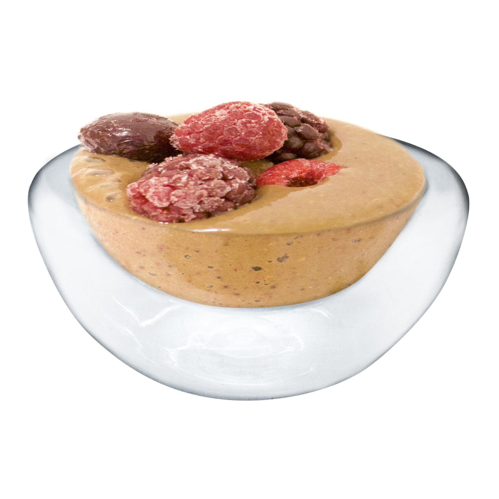 Double wall glass bowl for desserts and ice cream