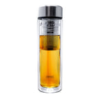 Garrafa de vidro de 350ml com infusor e parede dupla.