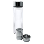 Garrafa de vidro de 350ml com infusor e parede dupla.