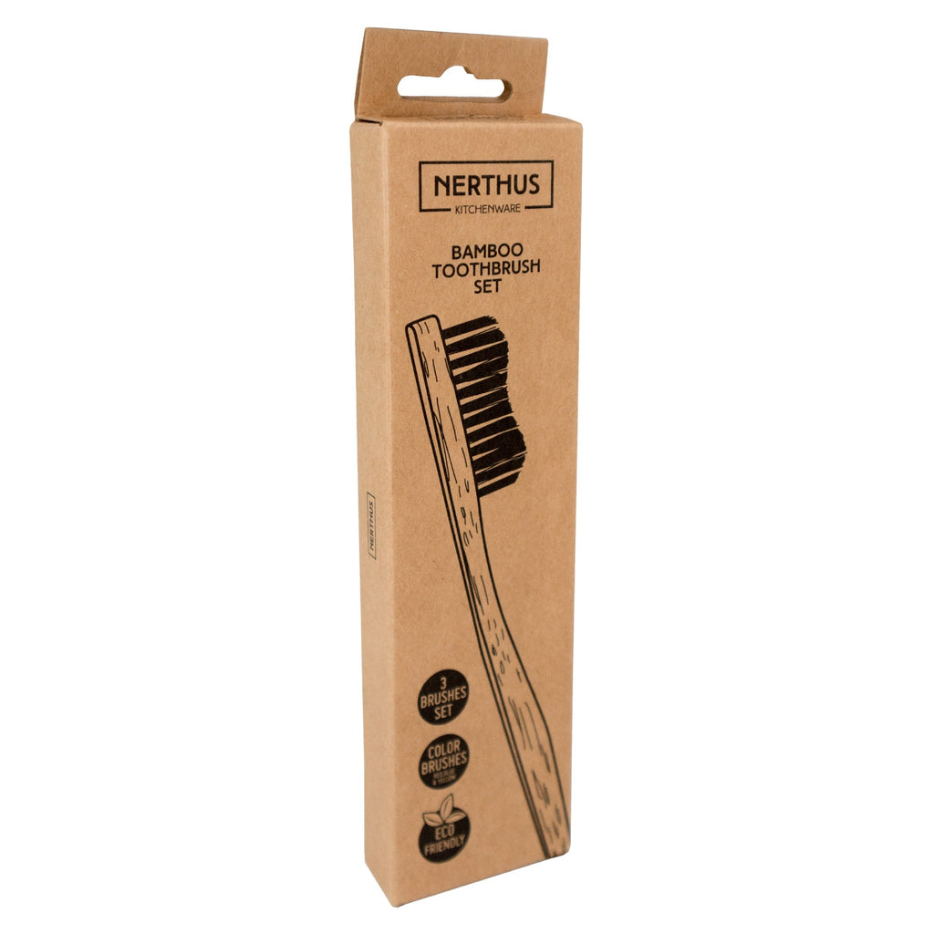 Set de 3 cepillos de dientes ecológicos de bambú