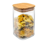 Square Glass Airtight Jar with Bamboo Lid