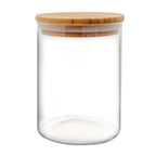 Round Glass Airtight Jar with Bamboo Lid