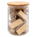 Round Glass Airtight Jar with Bamboo Lid