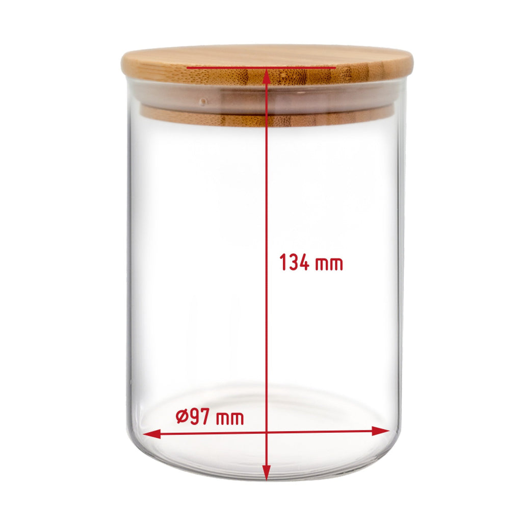 Round Glass Airtight Jar with Bamboo Lid