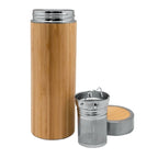 Botella Termo 360 ml con Infusor y Bambú