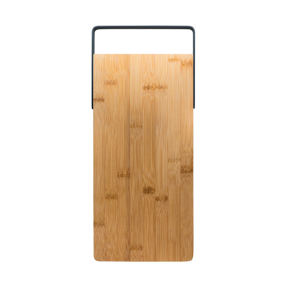 Bandeja de bambú grande con asa para servir snacks