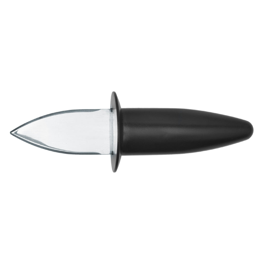Cuchillo para ostras con mango ergonómico y protector de dedos