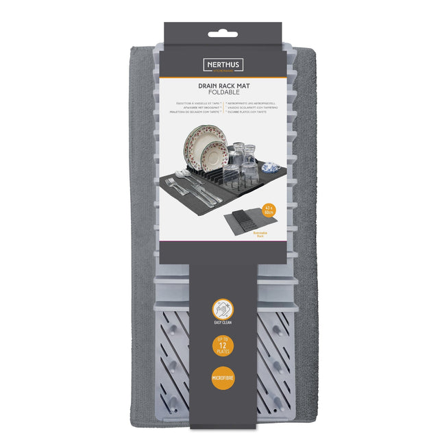 Escurreplatos con soporte y tapete de secado 43×60 cm