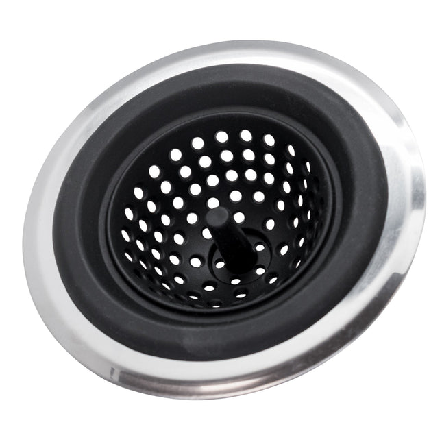 Colador de fregadero en acero inoxidable y silicona