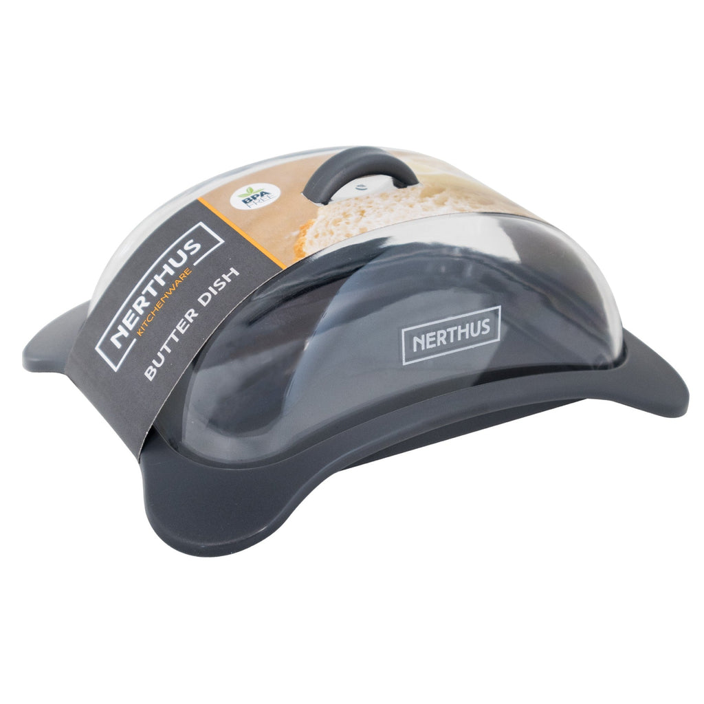 Lightweight butter dish with BPA-free clear lid