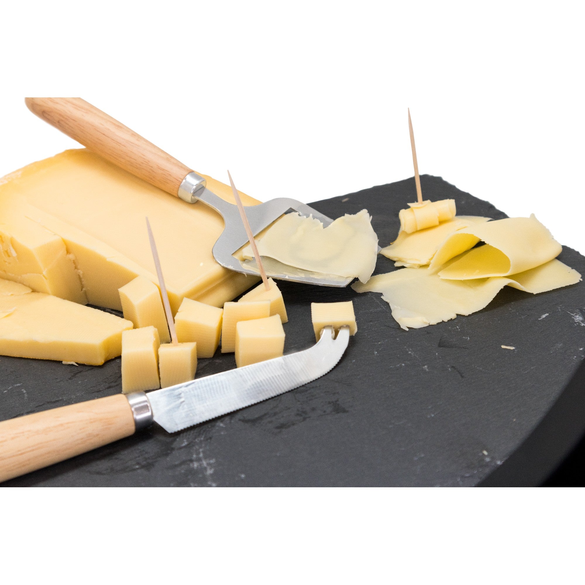 Set de cuchillos para queso con mango de madera