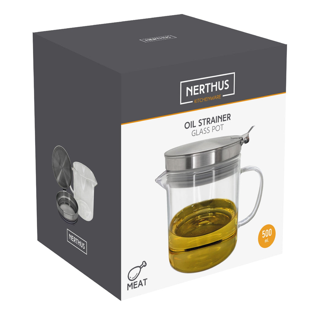 500 ml Glass Grease Container with Strainer
