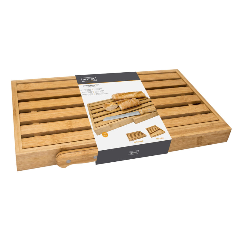 Tabla de Corte de Bambú con Cuchillo