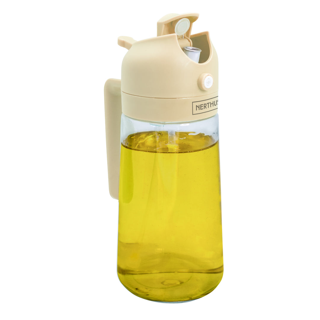 Dual-Use Oil Spray Bottle - Non-Drip Sprayer for Kitchen