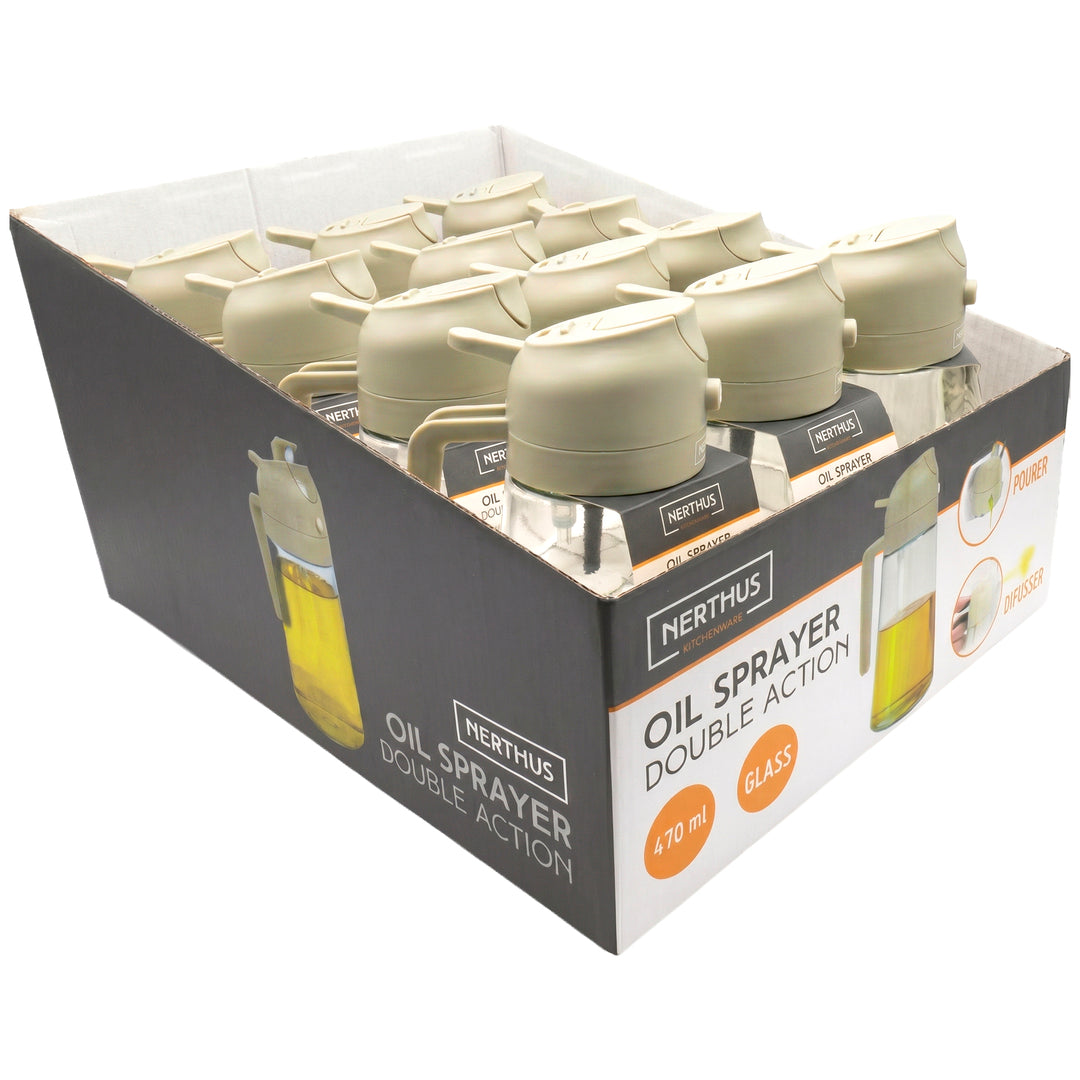 Dual-Use Oil Spray Bottle - Non-Drip Sprayer for Kitchen